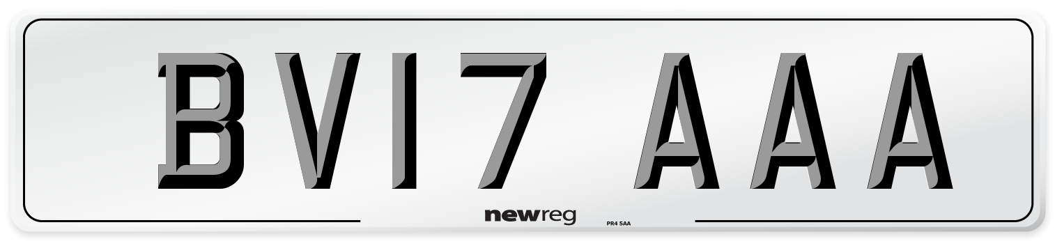 BV17 AAA Number Plate from New Reg